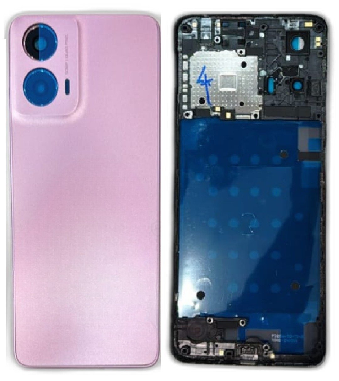 Motorola G24 5G Full Body Housing Replacement Back Frame Middle Chassis with Side Keys – Black, Grey, Silver, Pink & Gold Color: PINK